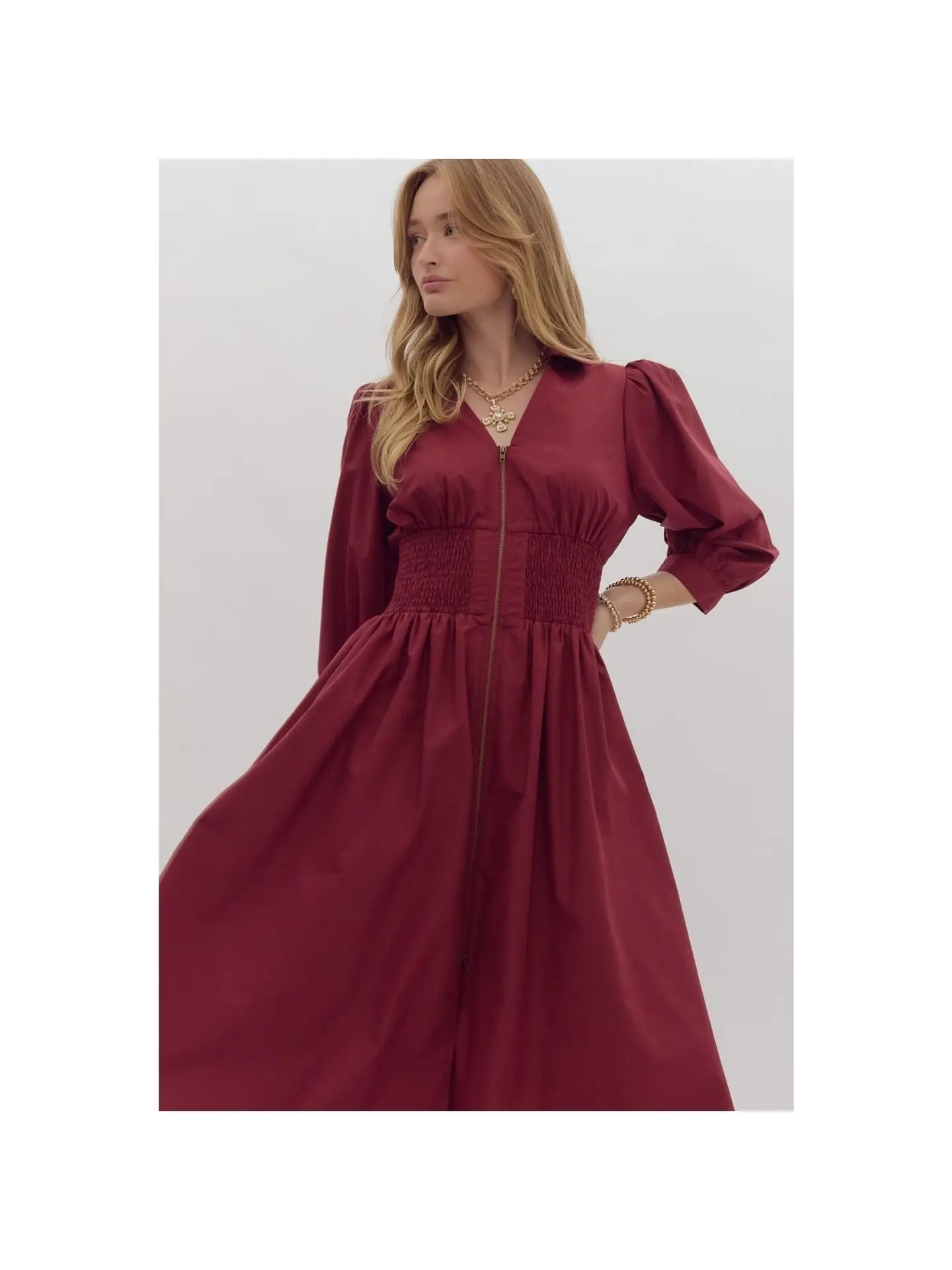 Garnet zipper dress