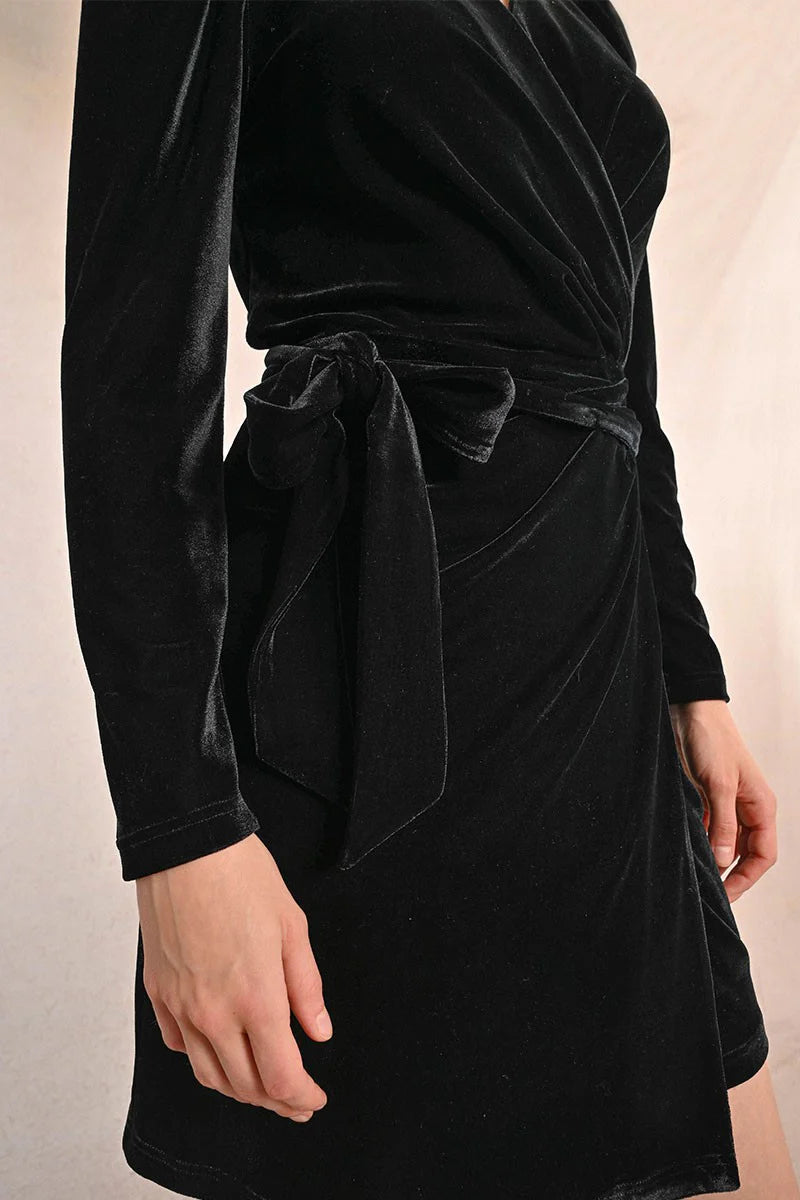 Black velvet dress