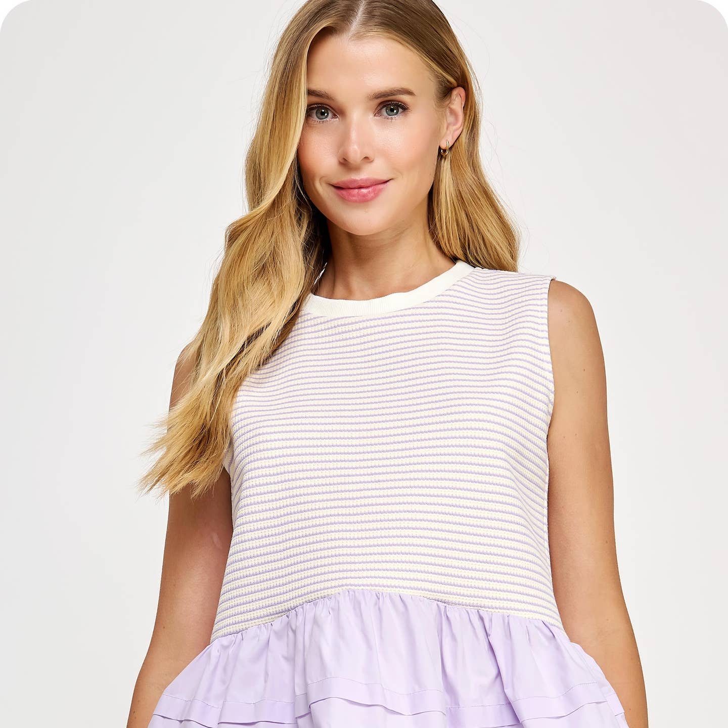 Lilac ruffle peplum