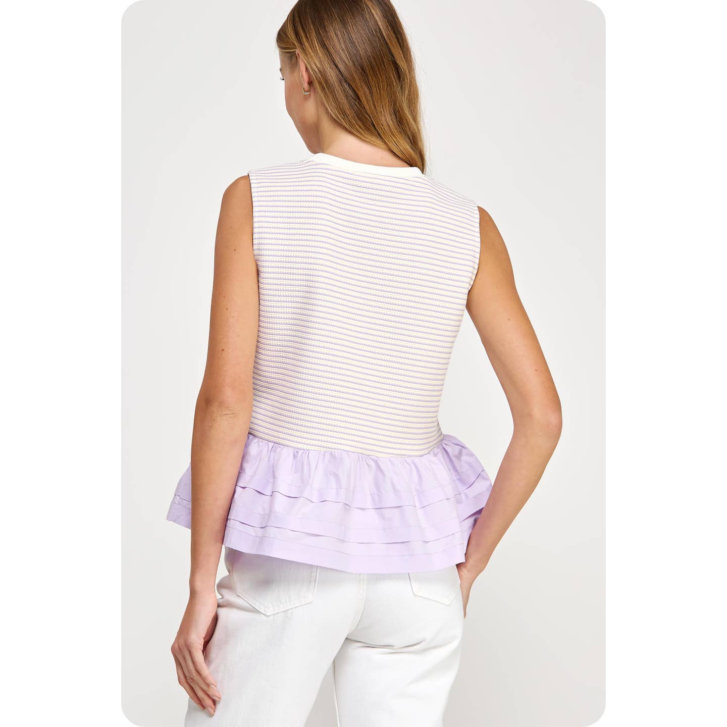 Lilac ruffle peplum