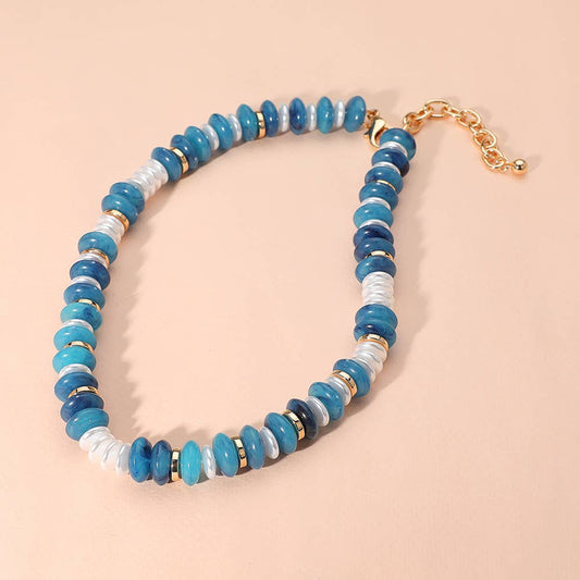 Blue beaded necklace