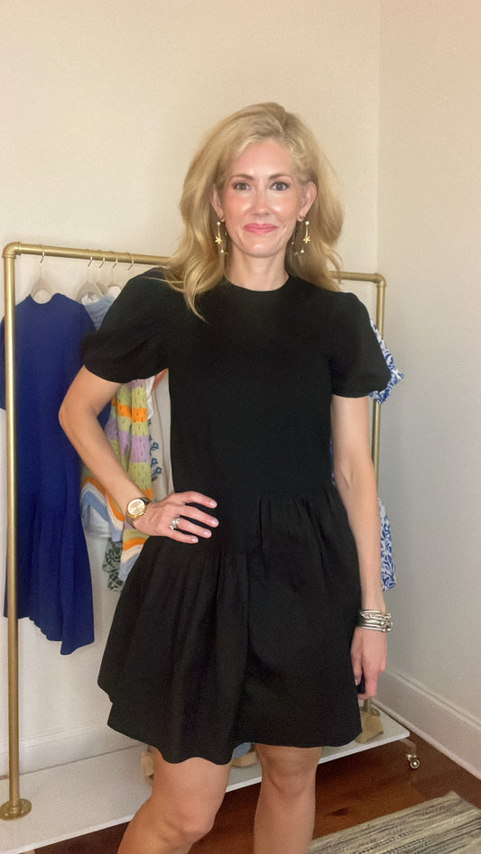 Black mixed media dress