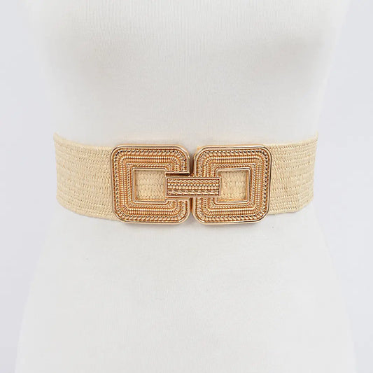 Ivory raffia Belt