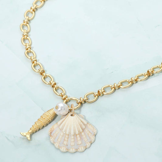 Golden Tide Shell Necklace