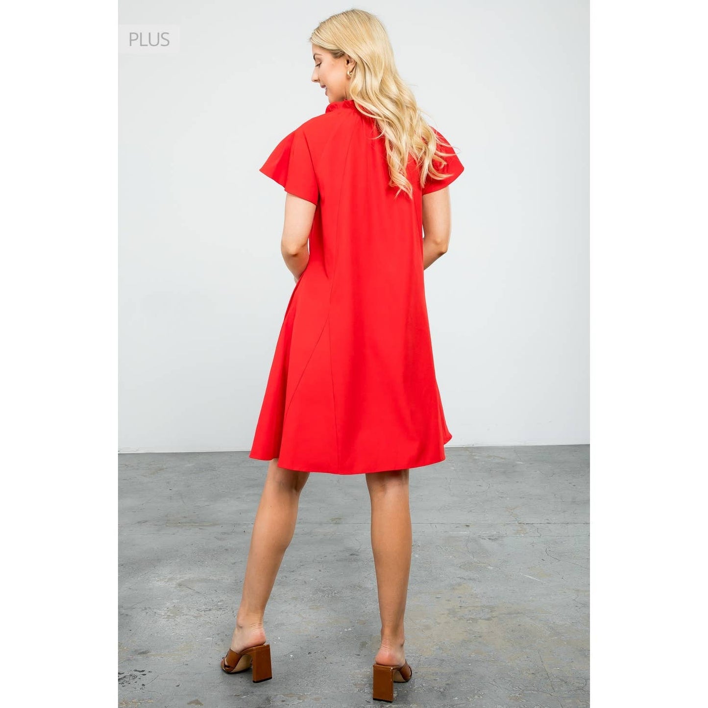 Flutter Sleeve Dress Red