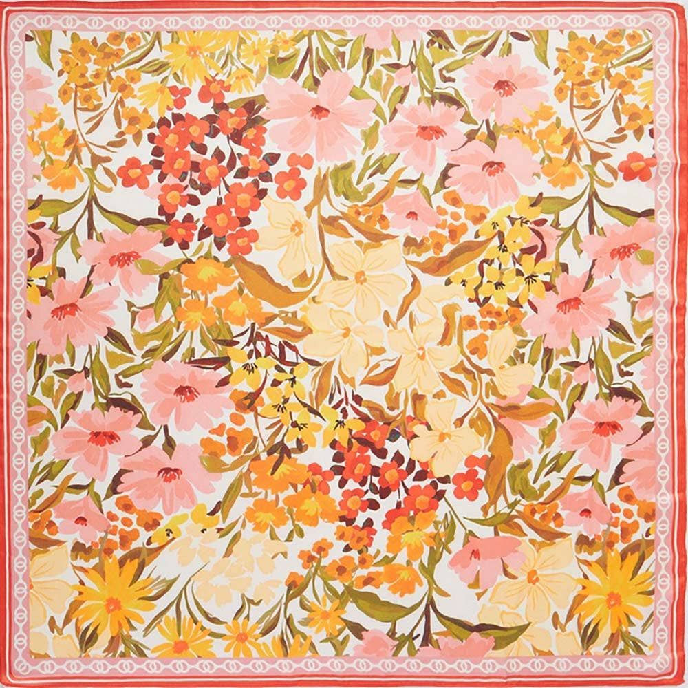 Garden Square Scarf coral
