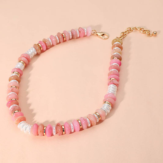 Pink bead necklace