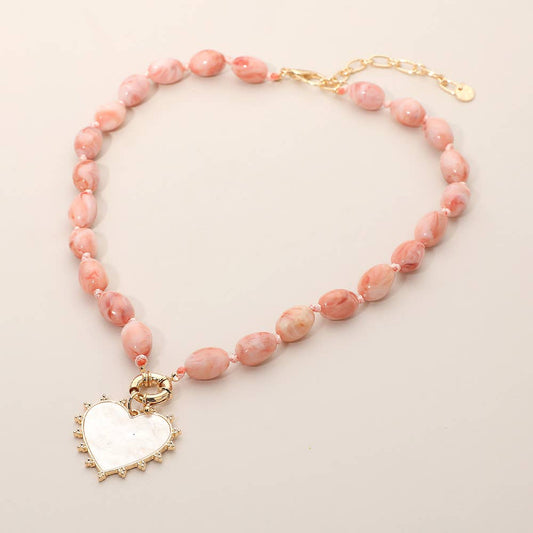 Blush Heart Charm Necklace