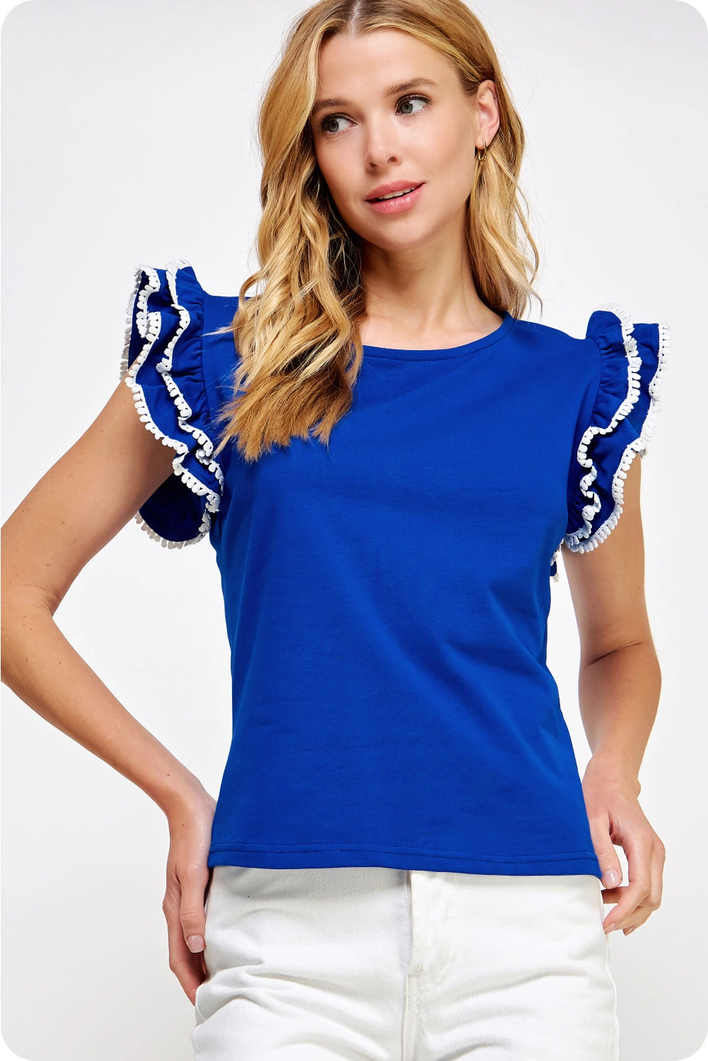 Royal blue game day top