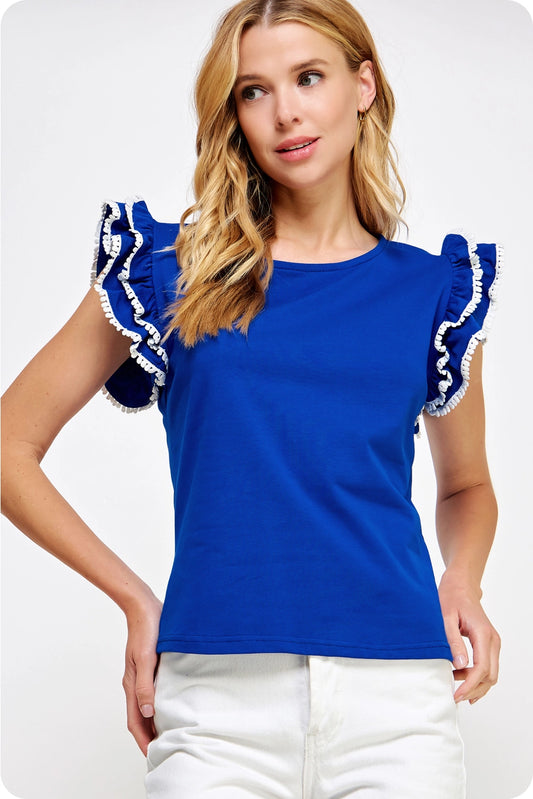 Royal blue game day top