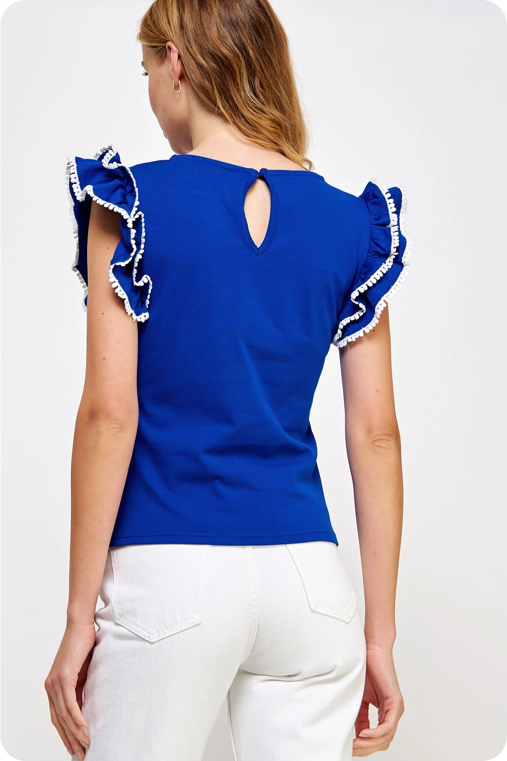 Royal blue game day top