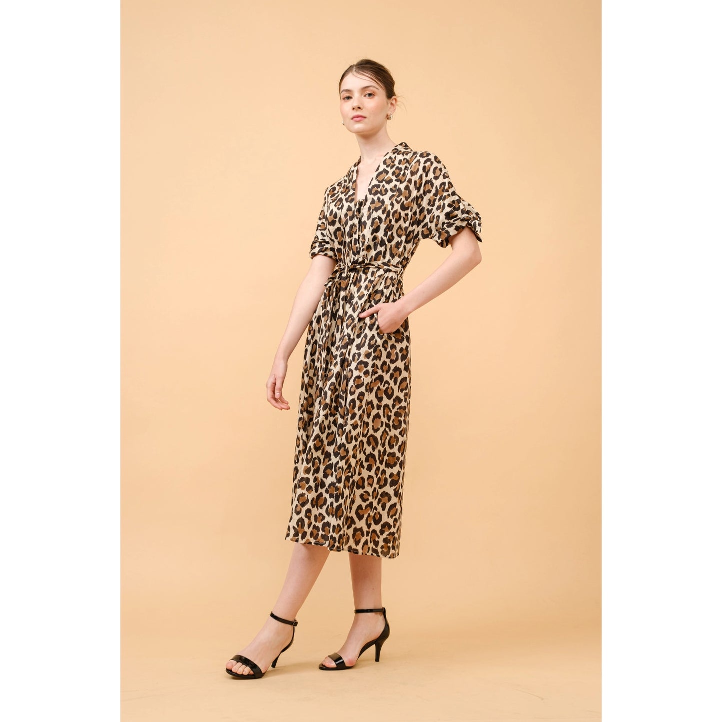 Leopard midi dress