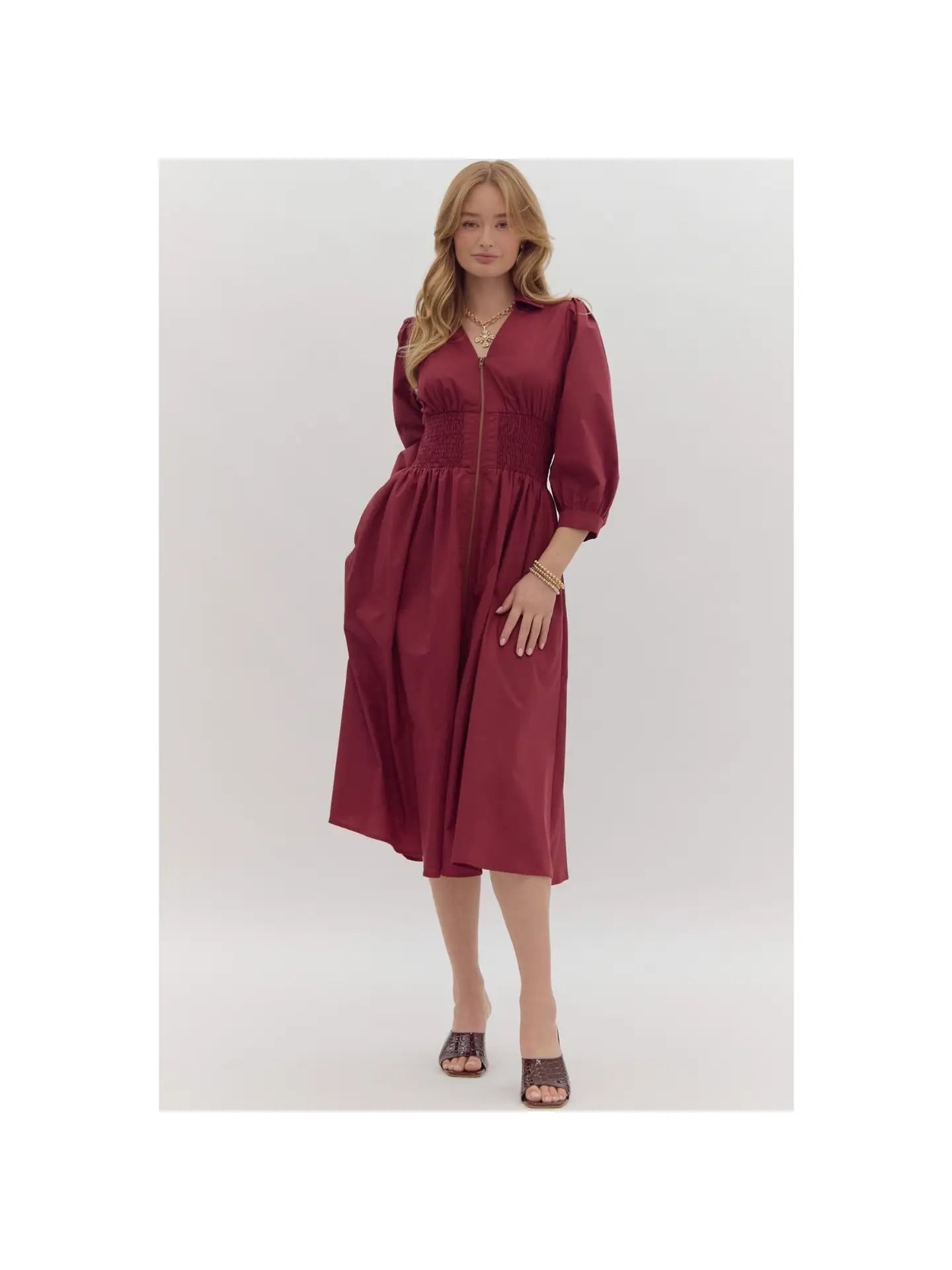 Garnet  zipper dress