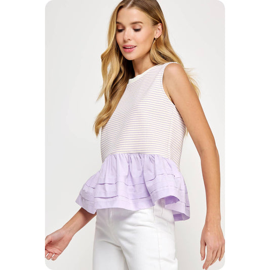 Lilac  ruffle peplum
